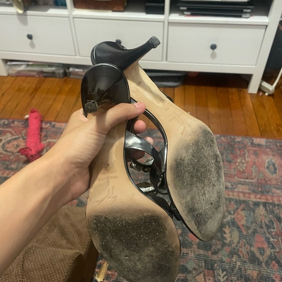 Giuseppe Zanotti Silver and Black Heels - Picture 2 of 4